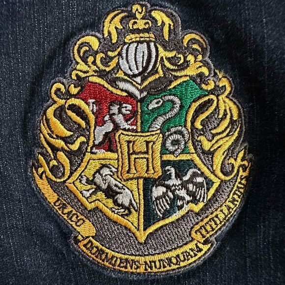 Harry Potter Denim Jean Shorts with Patches Dark Wash Plus Size 14 - Picture 8 of 12